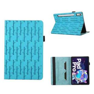 For Lenovo Xiaoxin Pad Pro 2022 11.2 Lucky Bamboo Pattern Leather Tablet Case(Blue)