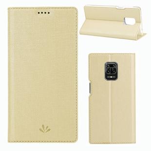 For Xiaomi Redmi Note 9 Pro / Note 9S / Note 9 Pro Max ViLi Shockproof TPU + PU Horizontal Flip Protective Case with Card Slot & Holder(Gold)
