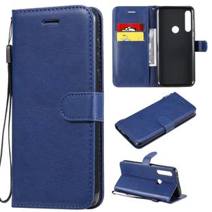 For Motorola Moto G Power Solid Color Horizontal Flip Protective Leather Case with Holder & Card Slots & Wallet & Lanyard(Blue)