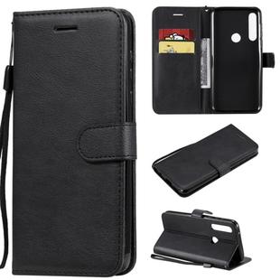 For Motorola Moto G Power Solid Color Horizontal Flip Protective Leather Case with Holder & Card Slots & Wallet & Lanyard(Black)