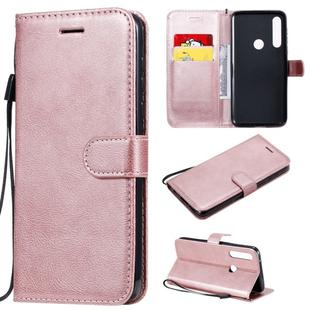For Motorola Moto G Power Solid Color Horizontal Flip Protective Leather Case with Holder & Card Slots & Wallet & Lanyard(Rose Gold)