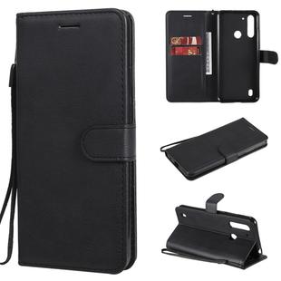 For Motorola Moto G8 Power Lite Solid Color Horizontal Flip Protective Leather Case with Holder & Card Slots & Wallet & Lanyard(Black)