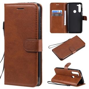 For Motorola Moto G8 Power Solid Color Horizontal Flip Protective Leather Case with Holder & Card Slots & Wallet & Lanyard(Brown)