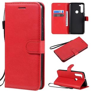 For Motorola Moto G8 Power Solid Color Horizontal Flip Protective Leather Case with Holder & Card Slots & Wallet & Lanyard(Red)