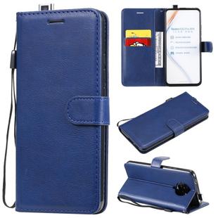 For Xiaomi Redmi K30 Pro Solid Color Horizontal Flip Protective Leather Case with Holder & Card Slots & Wallet & Lanyard(Blue)