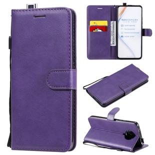 For Xiaomi Redmi K30 Pro Solid Color Horizontal Flip Protective Leather Case with Holder & Card Slots & Wallet & Lanyard(Purple)
