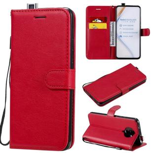 For Xiaomi Redmi K30 Pro Solid Color Horizontal Flip Protective Leather Case with Holder & Card Slots & Wallet & Lanyard(Red)