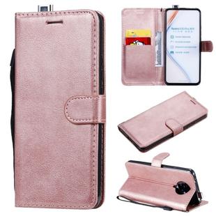 For Xiaomi Redmi K30 Pro Solid Color Horizontal Flip Protective Leather Case with Holder & Card Slots & Wallet & Lanyard(Rose Gold)