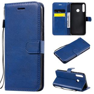 For Huawei P40 lite E / Y7p / Honor 9C Solid Color Horizontal Flip Protective Leather Case with Holder & Card Slots & Wallet & Lanyard(Blue)