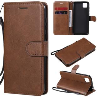 For Huawei Y5p / Honor 9S Solid Color Horizontal Flip Protective Leather Case with Holder & Card Slots & Wallet & Lanyard(Brown)