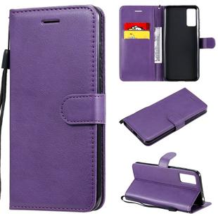 For Huawei Honor Play 4T Pro Solid Color Horizontal Flip Protective Leather Case with Holder & Card Slots & Wallet & Lanyard(Purple)