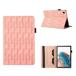 For Samsung Galaxy Tab A8 10.5 2021 Lucky Bamboo Pattern Leather Tablet Case(Pink)