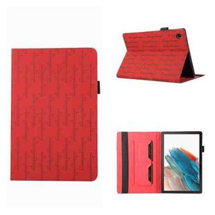 For Samsung Galaxy Tab A8 10.5 2021 Lucky Bamboo Pattern Leather Tablet Case(Red)
