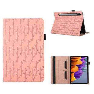 For Samsung Galaxy Tab S8 / S7 Lucky Bamboo Pattern Leather Tablet Case(Pink)