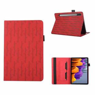 For Samsung Galaxy Tab S8 / S7 Lucky Bamboo Pattern Leather Tablet Case(Red)