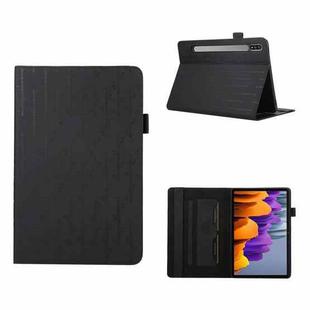 For Samsung Galaxy Tab S8 / S7 Lucky Bamboo Pattern Leather Tablet Case(Black)