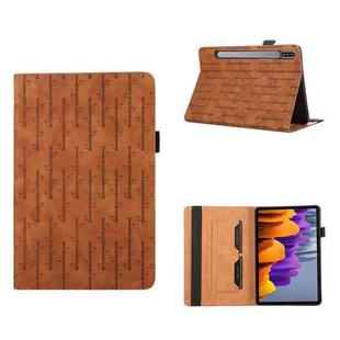 For Samsung Galaxy Tab S8 / S7 Lucky Bamboo Pattern Leather Tablet Case(Brown)