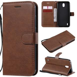 For Nokia 1.3 Solid Color Horizontal Flip Protective Leather Case with Holder & Card Slots & Wallet & Photo Frame & Lanyard(Brown)