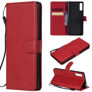 For Sony Xperia L4 Solid Color Horizontal Flip Protective Leather Case with Holder & Card Slots & Wallet & Photo Frame & Lanyard(Red)