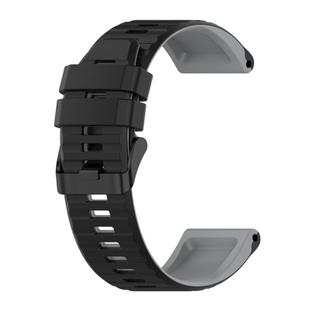 For Garmin Fenix 7 Pro 47mm Sports Mixing Color Silicone Watch Band(Black+Grey)