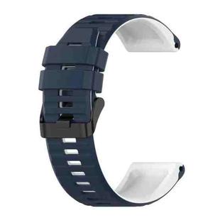 For Garmin Fenix 7 Pro 47mm Sports Mixing Color Silicone Watch Band(Blue+White)