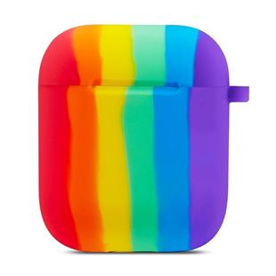 For AirPods 1 / 2 Rainbow Color Earphone Protective Case with Hook