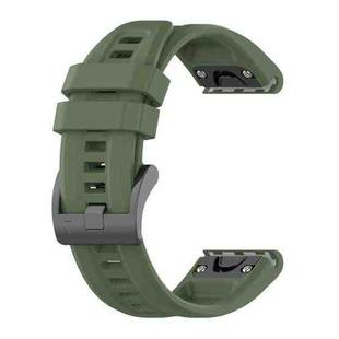 For Garmin Fenix 7 Pro 51mm Solid Color Silicone Watch Band(Dark Green)