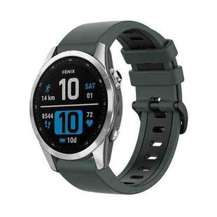For Garmin Instinct 2X Solar Sports Two-Color Silicone Watch Band(Olive Green+Black)