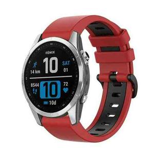 For Garmin Instinct 2X Solar Sports Two-Color Silicone Watch Band(Red+Black)