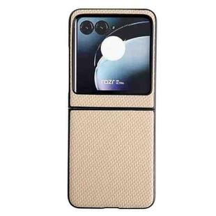 For Motorola Razr 40 Ultra / Razr 2023 Weave Texture PC Phone Case(Gold)