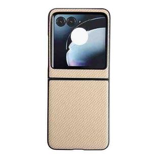 For Motorola Razr 50 Weave Texture PC Phone Case(Gold)