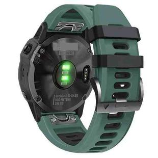 For Garmin Instinct 2X Solar Sports Two-Color Silicone Watch Band(Army Green+Black)