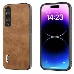 For Sony Xperia 1 IV ABEEL Retro Litchi Texture PU Phone Case(Brown)