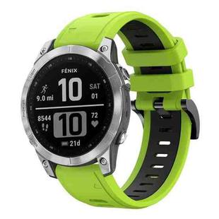 For Garmin Instinct 2X Solar Sports Two-Color Silicone Watch Band(Lime Green+Black)