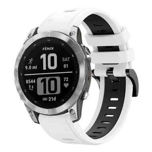 For Garmin Enduro 2 Sports Two-Color Silicone Watch Band(White+Black)