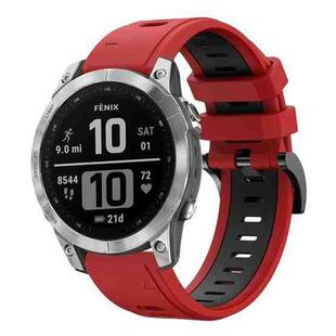 For Garmin Instinct 2 Solar Sports Two-Color Silicone Watch Band(Red+Black)