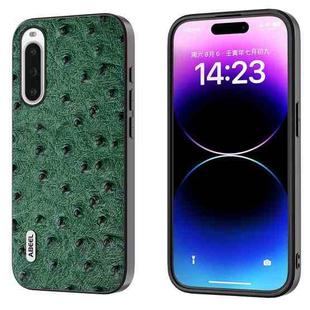For Sony Xperia 10 V ABEEL Genuine Leather Ostrich Texture Phone Case(Green)