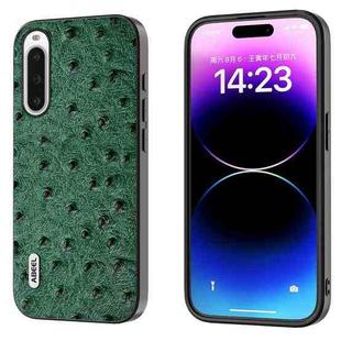 For Sony Xperia 10 IV ABEEL Genuine Leather Ostrich Texture Phone Case(Green)