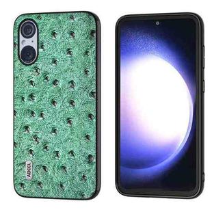 For Sony Xperia 5 V ABEEL Genuine Leather Ostrich Texture Phone Case(Green)