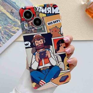For iPhone 14 Plus Painted Pattern Precise Hole PC Phone Case(Vacationer)