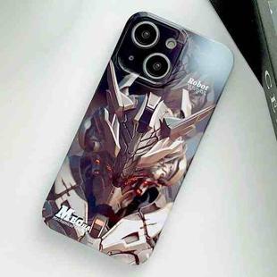 For iPhone 14 Plus Painted Pattern Precise Hole PC Phone Case(Golden Robot)