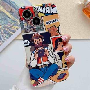 For iPhone 14 Painted Pattern Precise Hole PC Phone Case(Vacationer)