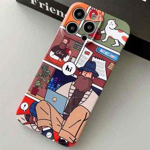 For iPhone 14 Pro Painted Pattern Precise Hole PC Phone Case(Holiday Uncle)