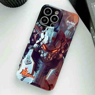 For iPhone 14 Pro Painted Pattern Precise Hole PC Phone Case(Orange Robot)