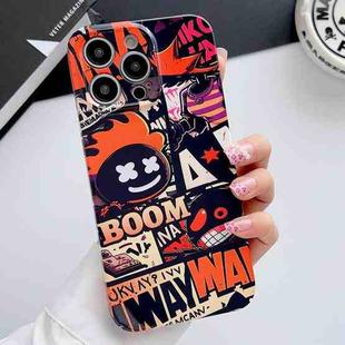 For iPhone 14 Pro Painted Pattern Precise Hole PC Phone Case(Orange Comics)