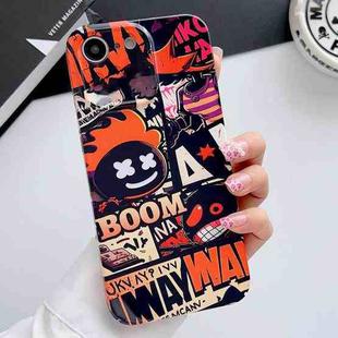 For iPhone SE 2022 / 2020 / 8 / 7 Painted Pattern Precise Hole PC Phone Case(Orange Comics)