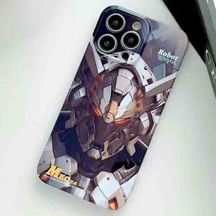 For iPhone 13 Pro Max Painted Pattern Precise Hole PC Phone Case(Grey Robot)