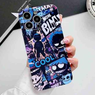 For iPhone 13 Pro Max Painted Pattern Precise Hole PC Phone Case(Purple Comics)