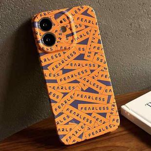 For iPhone 12 Painted Pattern Precise Hole PC Phone Case(Orange Label)