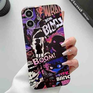 For iPhone 12 Painted Pattern Precise Hole PC Phone Case(Comics Umbrella Boy)